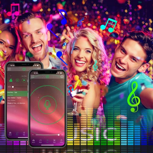 Aourow Ruban LED RGB 20M,LED Chambre de Synchronisation de Musique avec Contrôle D\'application Bluetooth,Bandes LED SMD5050 à Changement de Couleur avec Télécommande IR et Alimentation 24V