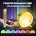 Wake Up Light Alarm Clock, GEEMAK Sunrise & Sunset Simulation 7 Colored Sleep Aid Light with FM Radio, 2 Alarms /7 Natural Alarm Sounds/Snooze/20 Brightness