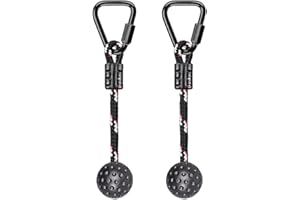 BENELABEL 2 Pack Ninja Monkey Bars with Grip Ball 250LB Capacity Obstacle Course Bars with Safety Carabiners Trapeze Swing Bar for Slackline Ropes Swing Set Bars for Kids & Teens Ninja Line, Backyard ( Black )