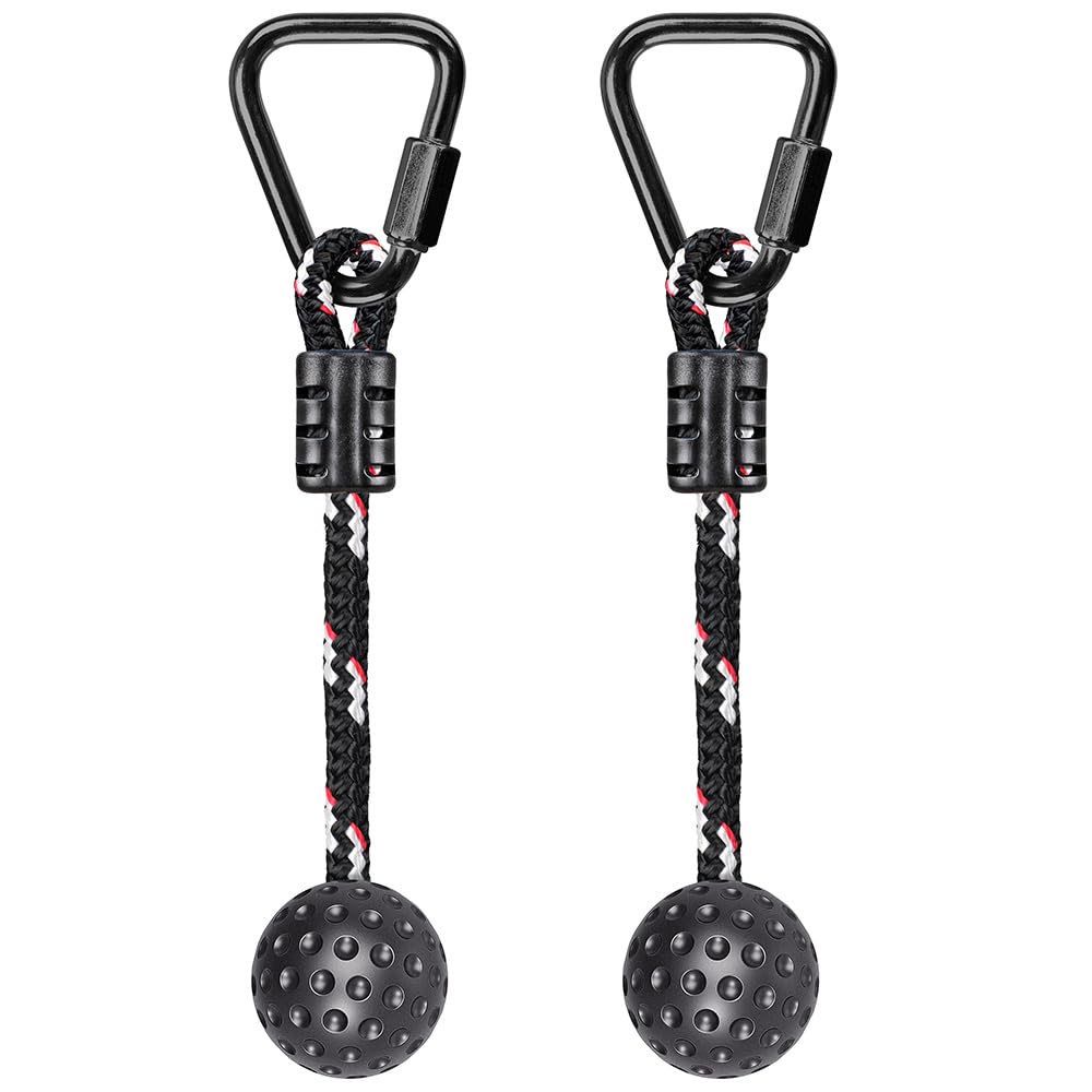 BeneLabel Obstacle Course Grip Ball 4cm Diameter, 2 Pack 34cm Outdoor Playset Hanging Carabiner Playground Training Equipment Indoor Fun Activity for Kids and Youth, 500LB, Aged 14+, Black