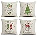 RUOAR Spring Set of 4 Christmas Pillow Covers Festival Home Decoration Cushion Covers 18 x 18 inch Xmas Decorations Christmas Clearance