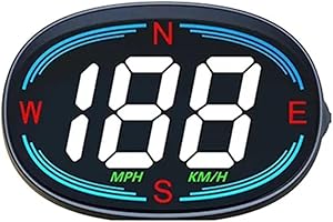 H2 USB GPS Car Hud Head Up Display Speedometer Windshield Projector Speeding Alarm Compass Car Auto Accessories, Green Light