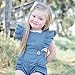 Calsunbaby Infant Baby Girls One Piece Short Sleeve Ripped Demin Jeans Ruffle Romper Sunsuit Outfits Jumpsuit (Z#Blue, 12-18 Months)