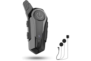 eECO-FLYING Motorcycle Bluetooth Headset,1000m Intercom Motorcycle Helmet Headset with CVC Noise Cancellation IPX6 Waterproof 2 Riders Motorbike Intercom Headset (Suit for Full face Helmet)