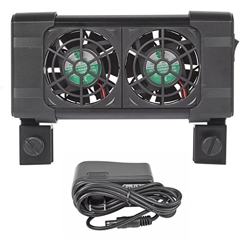 Aquarium Fish Tank Cooling System Fan Chiller + AC Adapter (2-Fans)