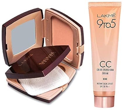 Lakme Radiance Complexion Compact, Pearl, 9g & Lakme Complexion Care Color Transform Face Cream, Beige, 30g