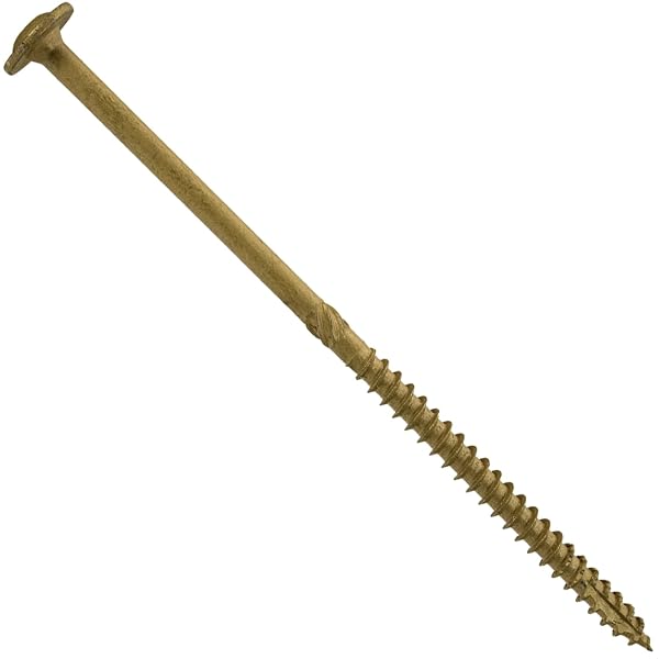 JAKE SALES #15 X 6 CONSTRUCTION LAG SCREW EXTERIOR COATED TORX/STAR DRIVE HEAVY DUTY STRUCTURAL LAG SCREW FAR SUPERIOR TO COMMON LAG SCREWS (100 SCREW COUNT) MODIFIED TRUSS WASHER HEAD