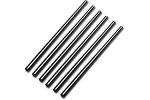 MOKOVI 6 Pack Round Acetal Copolymer Rods - 1/4 -Inch Diameter and 12-Inch Length Opaque Black Acetal Copolymer Rods （POM-C） Standard Tolerance Perfect for Non-Marring Fixtures