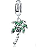 ABAOLA Palm tree Dangle Charm 925 Sterling Silver Summer Vacation Charm Beads for Bracelet & Necklace