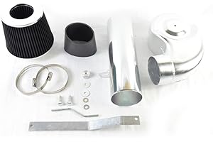 MILLION PARTS Short Cold Air Tube with Black Filters Black Compatible with 1988 1989 1990 1991 1992 1993 1994 1995 C1500 C2500 K1500 K2500 4.3L 5.0L 5.7L V6 V8, Black