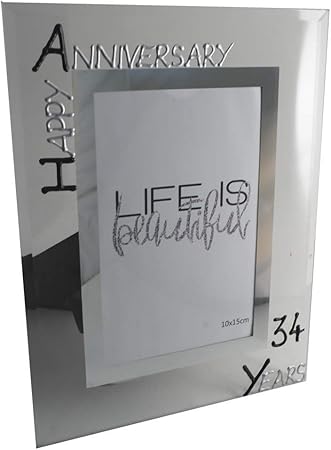 34anni Anniversario Di Matrimonio Cornice Portafoto Blk Silv P Amazon It Casa E Cucina
