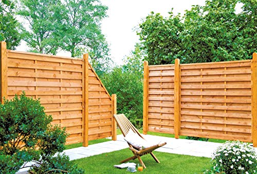 Gartenzaun "Sunline-Serie" I Lamellenzaun, Sichtschutzzaun aus Fichte I druckimprägniertes Holz I Standard 180 x 180 cm I 1 Element I Zum Aufschrauben – Bild 4