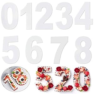 AMACOAM Nummer Cake Tins Grote Nummer Cake Mould 0-8 Numbers Set 10 Inch Acryl Bakken Cake Mallen Tool voor Gelaagde…