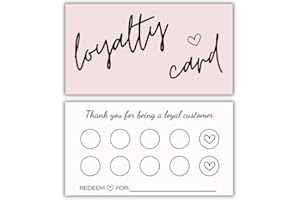Loyalty Card 10 Punch Reward System | Punch Card | 50 pack 2 x 3.5 Inch business card size