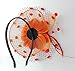Coolwife Womens Fascinator Veil Flower Cocktail Tea Party Headwear (Orange)