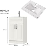 BELOFAY 500mm Floor Standing Vanity Unit with Basin Crawley White view 2