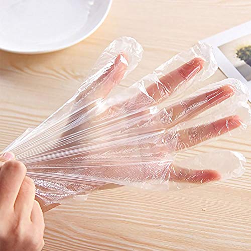 Disposable Gloves, 500 Pcs Clear Plastic Food Grade Household Plastic