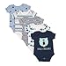 Rosie Pope Baby Bodysuits 5 Pack, Blue, 0-3 Months