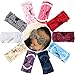Gacimy Baby Headbands 13 inches Girl Turban Knotted Hair Nylon Elastic Pompom Ball Bow Accessories Soft Stretchy Cotton Headwrap for Newborn Toddler Infant Kids Children Pack of 10