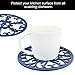 Hehoilam Silicone Carved Trivet Mats Set for Table Dishes and Pot Holders, Mug Coasters, Modern Kitchen Hot Pads for Pots & Pans (Round, Set of 3, Navy Blue)