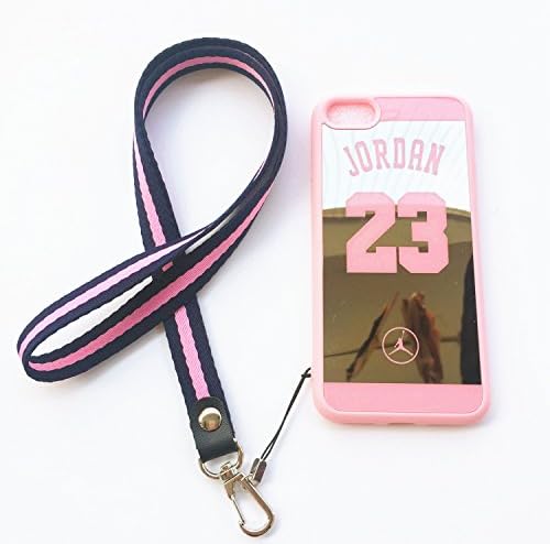iPhone 7 Plus and 8 Plus Jordan 23 Case,Wellfun Reflective Mirror Case Jumpman Cover with Soft Neck Lanyard.Shockproof Resistant Case for iPhone 7 Plus and 8 Plus Case 5.5 Inch. (Pink)