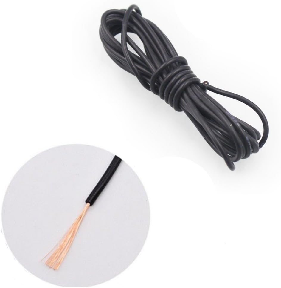 Wire4u 10M Thinwall Single Core Automotive Auto Car Marine Cable Wire Red Black 12V 24V 0.5mm-2.5mm 11Amp-28Amps (Black, 14Amps 0.75mm)