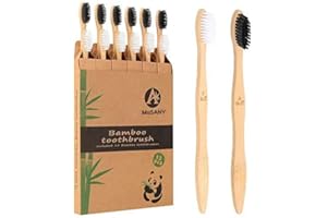 12 pack Bamboo Toothbrushes, Biodegradable Bamboo Toothbrush, BPA Free Soft Bristles Toothbrushes, Eco-Friendly Compostable N