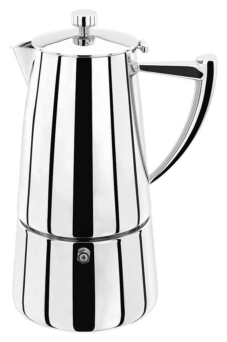 Stellar Luxe 10 Cup Stovetop Espresso Maker, 600ml Capacity, Mirror Polished Stainless Steel