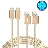 Lampa 2 Pack 10FT Nylon Braided Lightning Cable Extra Long USB Charging Cord with Aluminum Connector for iPhone iPad and iPod（2 Pack）