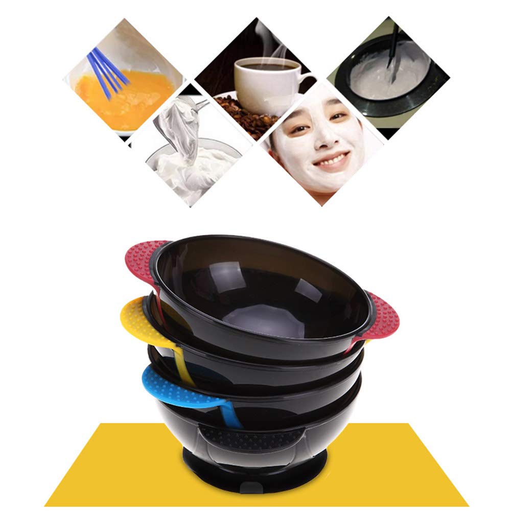 Hair Dye Colouring Bowl, Anself 1pcs Dyeing Bowl with Suction Cup with Sucker Stirring Rod Plastic Dye Cream Dyestuff Mixing Bowl Barber Salon Tint Hairdressing Color Styling Tool : Beauty
