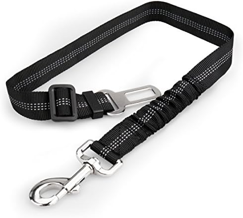 Dog Safety Belt, Gvoo Pet Seat Belt Adjustable String Leads Harness Leash for Pet Cat Dog Puppy in Car - Black