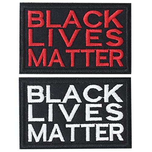 GYGYL 2Pcs Tactical Flag Patch-Black Lives Matter, Hook Fastener American Military Patches for Tactical Caps, Bags, Backpacks, Tactical Vest, Military Uniforms