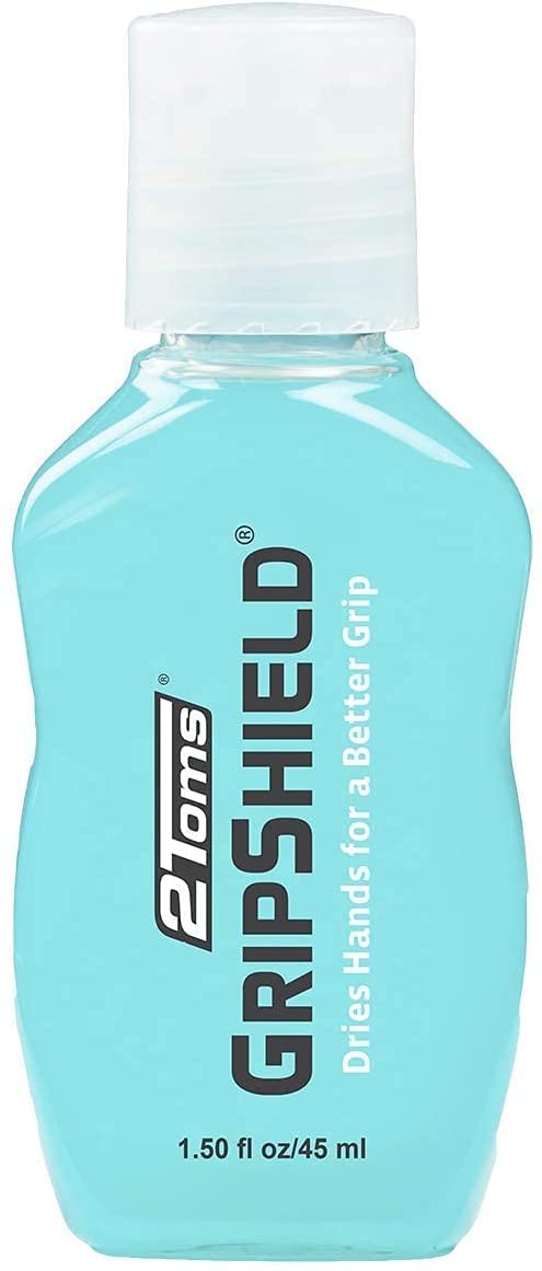 2Toms GripShield, Non-Sticky Grip Enhancer, Dry Grip Solution for Sweaty Hands, Tennis, Pickleball, Golf, Pole Dancing, and Gaming, 1.5 Ounce Bottle