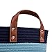Sweetzer & Orange Large Woven Cotton Rope Storage Basket (Vegan Handles) - Blanket Storage Baskets, Laundry Basket, Toy Storage, Nursery Hamper - Decorative Blue Stripe Basket for Living Room