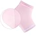Bememo 3 Pairs Spa Moisturising Socks and Gloves Set, Moisture Open Toe Gel Heel Socks Gel Hand Fingerless Moisturizing Gloves (Pink and Grey)