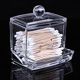 Cosmos Clear Acrylic Cotton Swabs Cotton Ball Cosmetics Holder Box Organizer