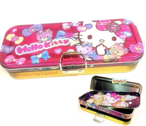 Authentic Sanrio Hello Kitty Triple Pencil Case Metal Box