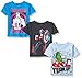 Marvel Boys' 3-Pack T-Shirt, Blue/Black/Light Blue, 4T