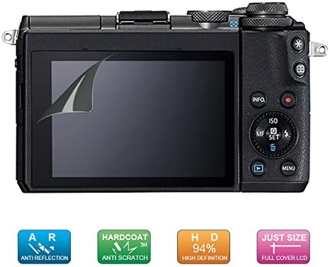 (2-Pack, 4pcs) Deerekin Crystal Clear LCD Screen Protector Protective Film for Canon EOS M6 M50 M100 Mirrorless Digital Camera