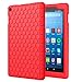 MoKo Case for All-New Amazon Fire HD 8 Tablet (7th/8th Generation, 2017/2018 Release) - [Honey Comb Series] Light Weight Shock Proof Soft Silicone Back Cover [Kids Friendly] for Fire HD 8, RED