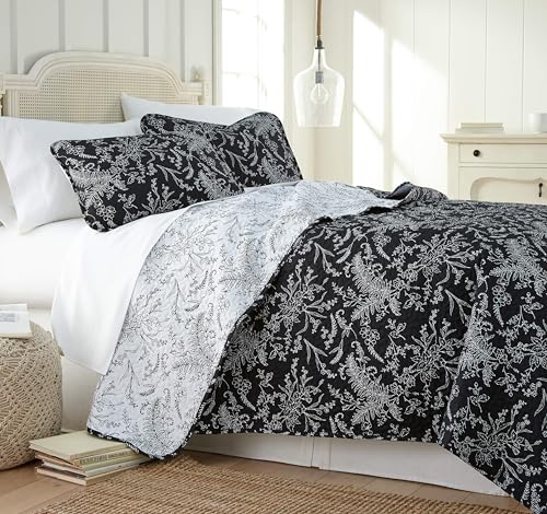Oversized Quilt Set Twin XL with Sham Black