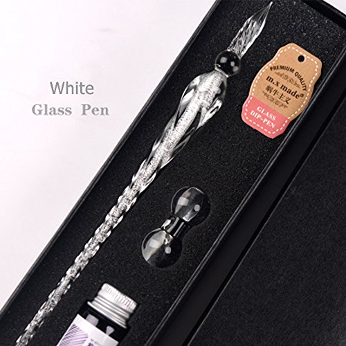 VIVISKY Crystal Glass Ink Gift Pen Vintage Handmade Did Pen For Writing Art  Decoration- Four Color …