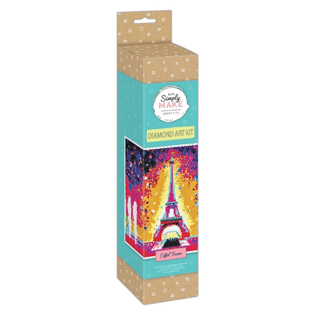 Simply Make Diamond Art Kit - Eiffel Tower - Diamond Painting Kits for Adults, Vibrant Picture Canvas with Accessories, For Home Decor or Wall Hang Accessory, Gem Tool Included - Art & Craft Kit — image 1
