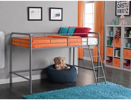 Junior Metal Loft Bed, Silver