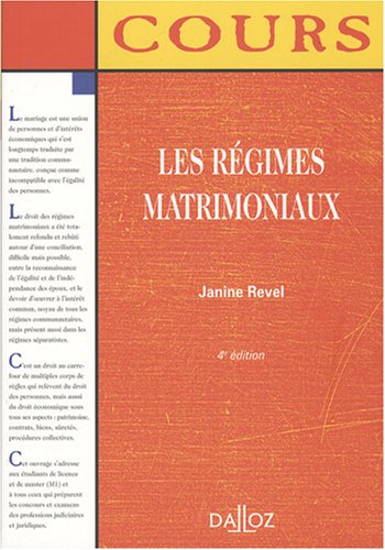 Les  régimes matrimoniaux