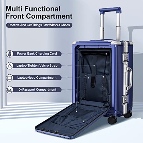 SOMODE Airline Approved Carry On Luggage with Spinner Wheels,Aluminum