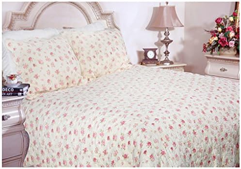 Cozy Line Home Fashions Pink Size 3 Piece Rose Garden Cotton Quilt Set Full Queen Home Kitchen Amazon Com