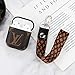 Fine Leather Airpods case Cover, Luxury Airpod case Cover, with Anti Loss Key Belt， Compatible Apple Airpod 1&2, Casefor Classic Logo Cute Luxury Shockproof Airpods