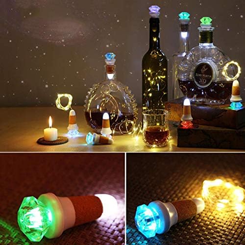 aixingwuzi Practical 3pcs Multi-Color USB Rechargeable Wine Bottle Lights with Cork for Dinner Home Party Wedding Anniversary Birthday Decor(None No strings.)