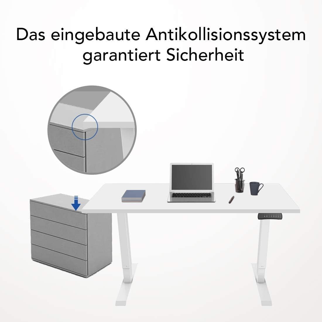 Flexispot Ed2 Elektrisch Hohenverstellbarer Schreibtisch Mit Tischplatte Mit Memory Steuerung Und Softstart Stop Integriertes Anti Kollisionssystem Grau 80 X 160 Cm Amazon De Kuche Haushalt